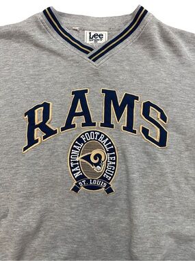 Vintage St. Louis Rams Lee Sport Gray Men’s Sweatshirt Size XXL NFL LA Rams Y2K